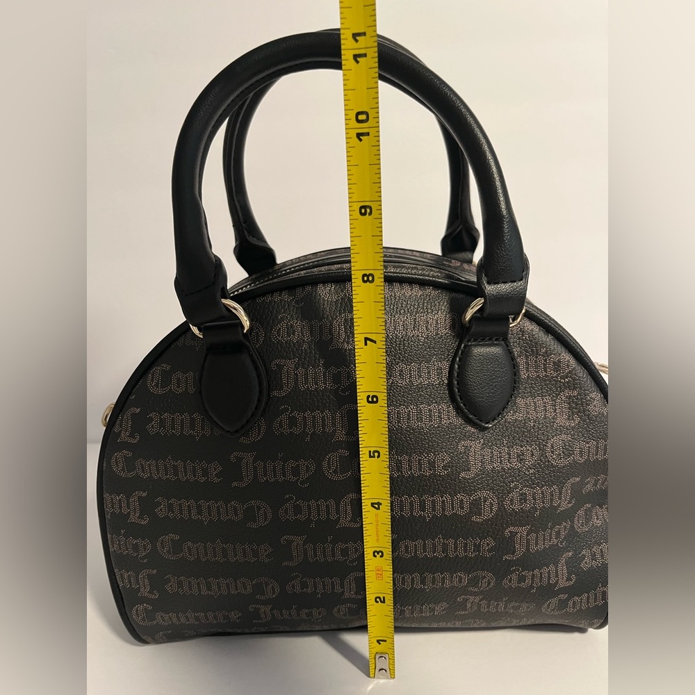 NWT Juicy Couture Gothic Dots Black Flawless Dome Satchel Crossbody Bag OS - Picture 5 of 11